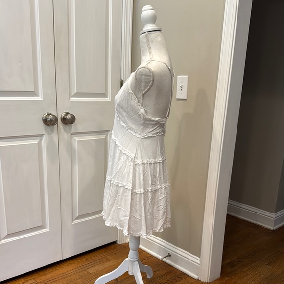 White Ruffled Spaghetti Strap Dress - Picture 4 of 6